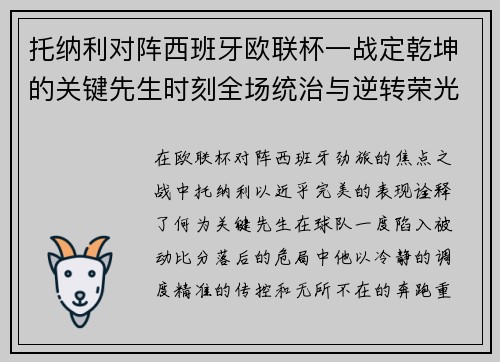 托纳利对阵西班牙欧联杯一战定乾坤的关键先生时刻全场统治与逆转荣光